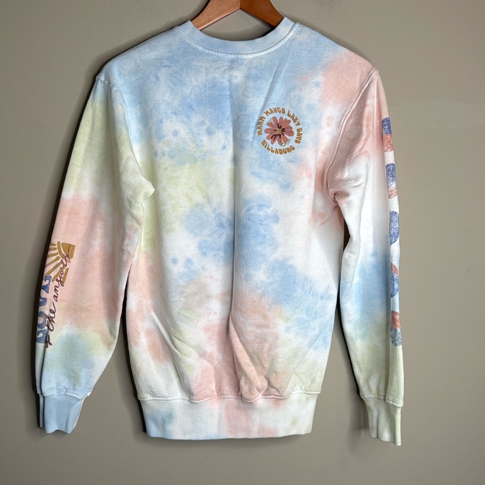 Billabong Tie Dye sweatshirt ribbed hem and cuffs